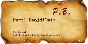 Pertl Benjámin névjegykártya